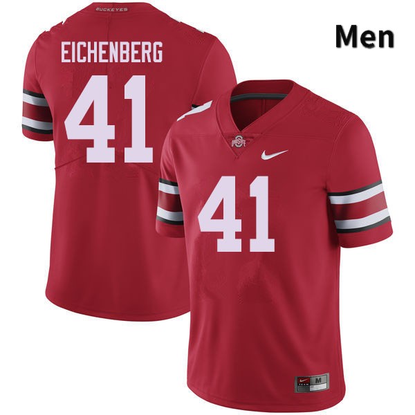 Ohio State Buckeyes Tommy Eichenberg Men's #41 Red Authentic Stitched College Football Jersey